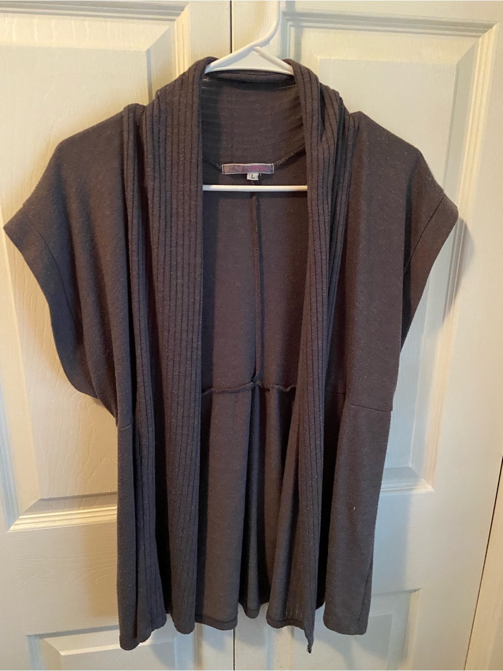 Source Unknown Charcoal Short-Sleeve Open Cardigan